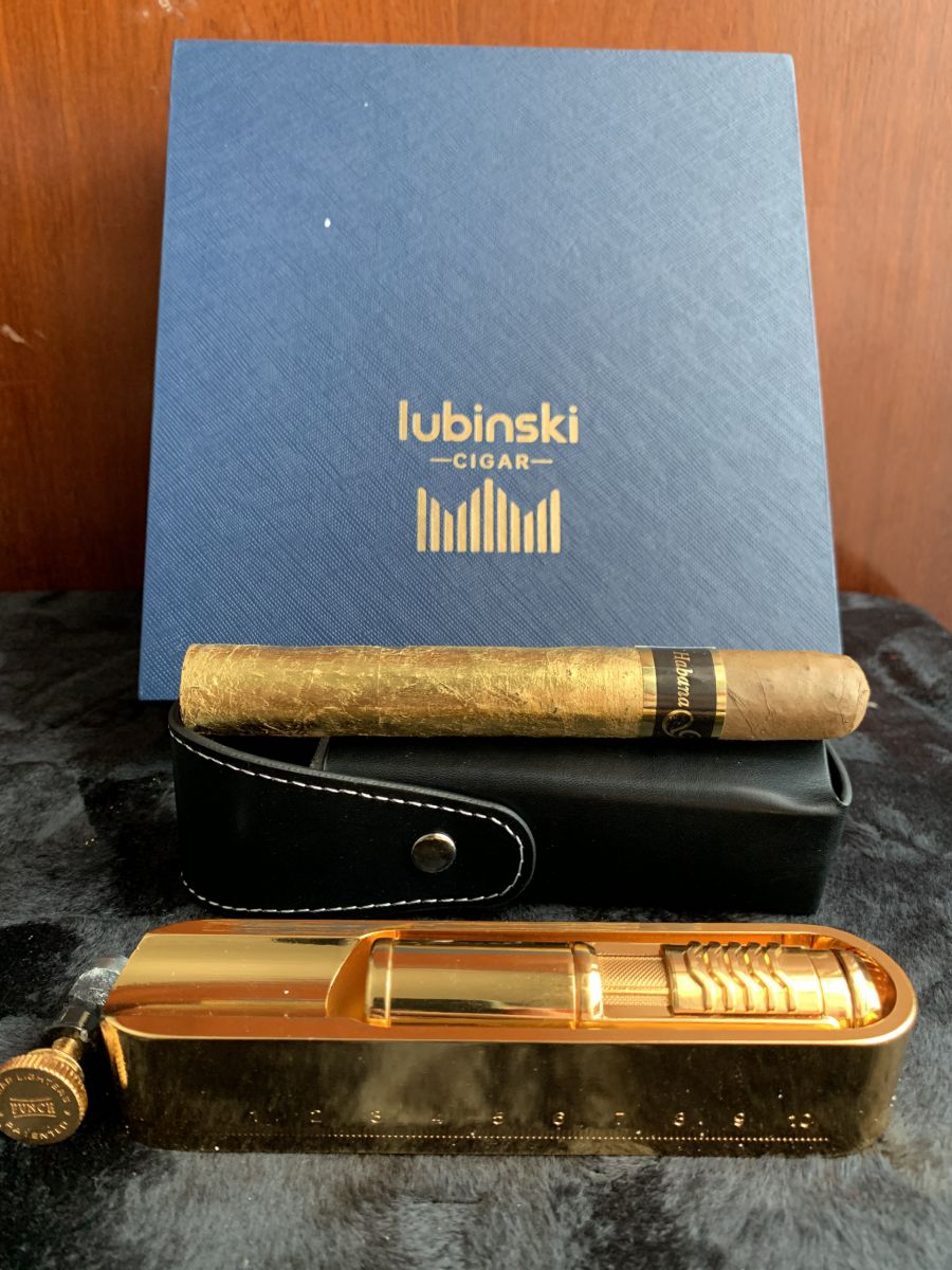 set quà tặng cao cấp mạ vàng phụ kiện xì gà Golden Lubinsky YJA-80010