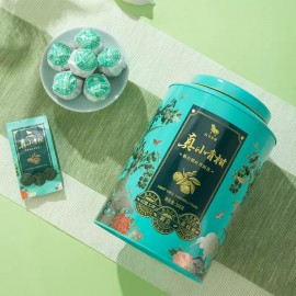 Trà Phổ Nhĩ Chín Vỏ Quýt Tân Huy Bama Tea lon lớn 250gr